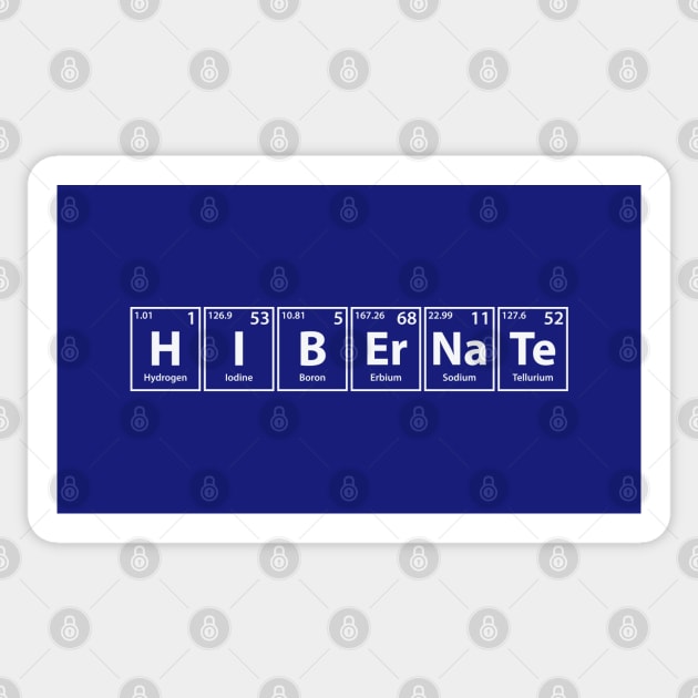 Hibernate Elements Spelling Sticker by cerebrands